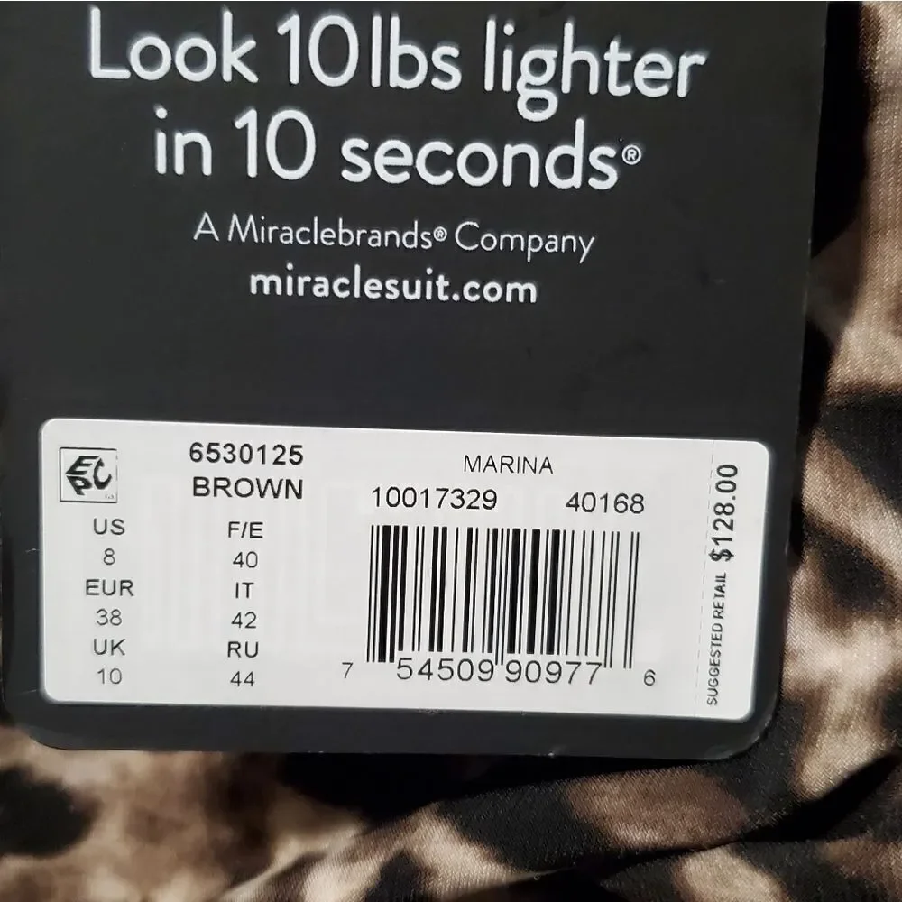 Miraclesuit SWIMWEAR BELLE GATTINO MARINA BROWN Leopard TANKINI TOP Size 8